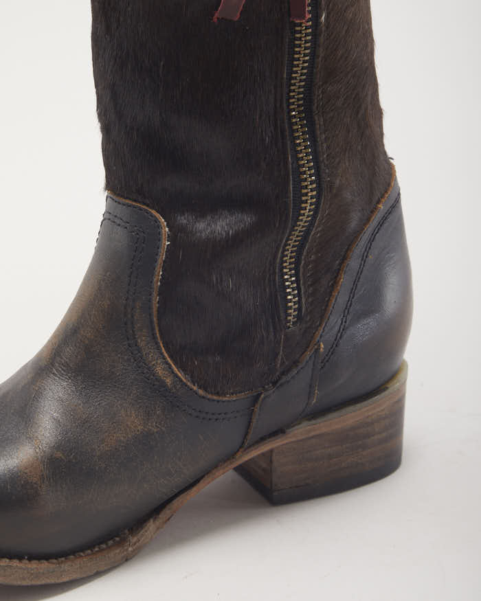 Vintage Freebird Pony Hair Leather Boots - UK4 - Image 5