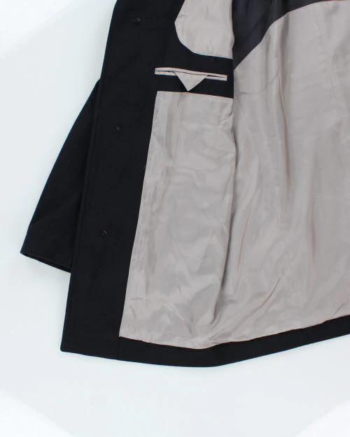 Vintage Hugo Boss Navy Overcoat - L - Image 5