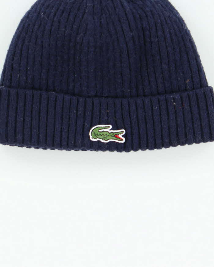 Vintage Lacoste Navy Ribbed Wool Beanie - O/S - Image 3