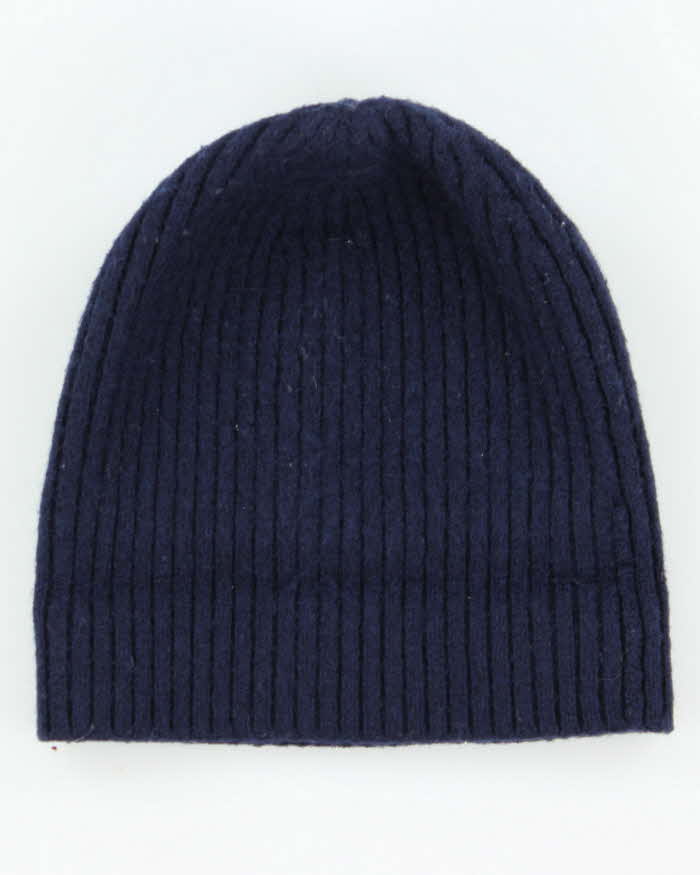 Vintage Lacoste Navy Ribbed Wool Beanie - O/S - Image 4