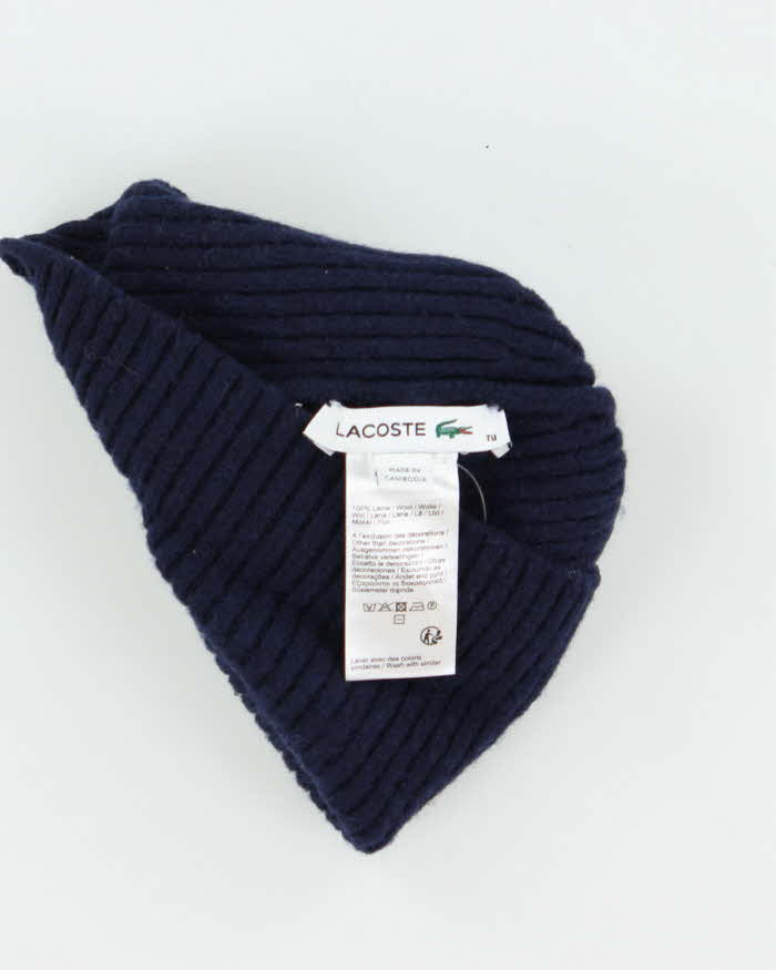 Vintage Lacoste Navy Ribbed Wool Beanie - O/S - Image 5