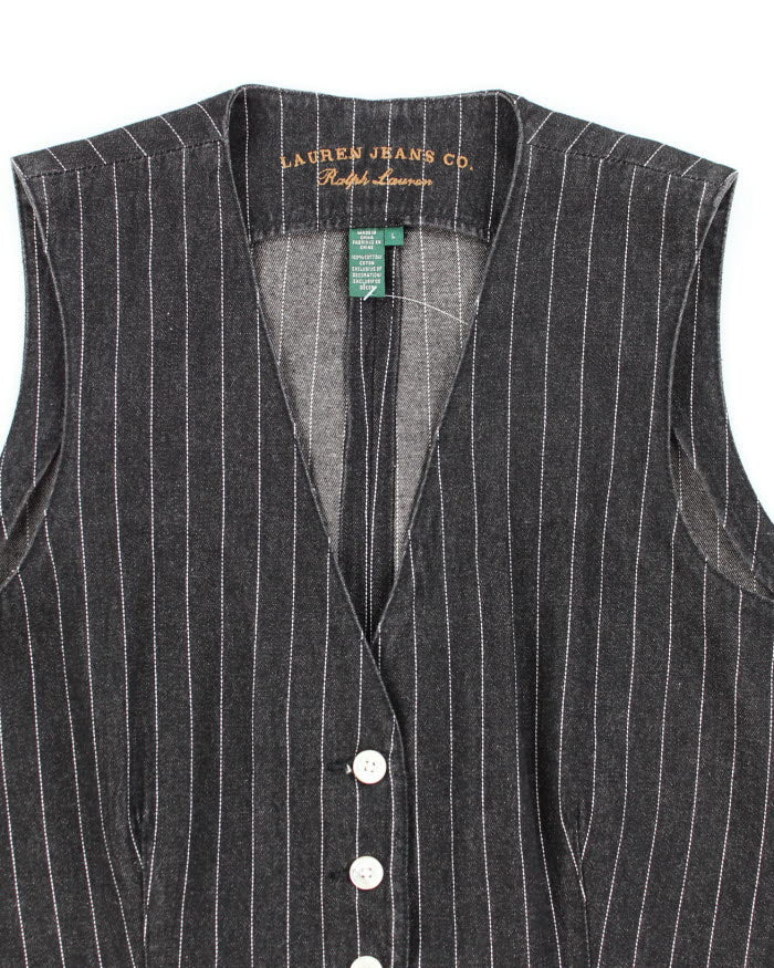 Vintage Lauren Pin Stripe Waistcoat - L - Image 3