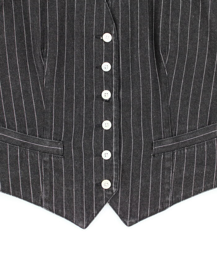 Vintage Lauren Pin Stripe Waistcoat - L - Image 4