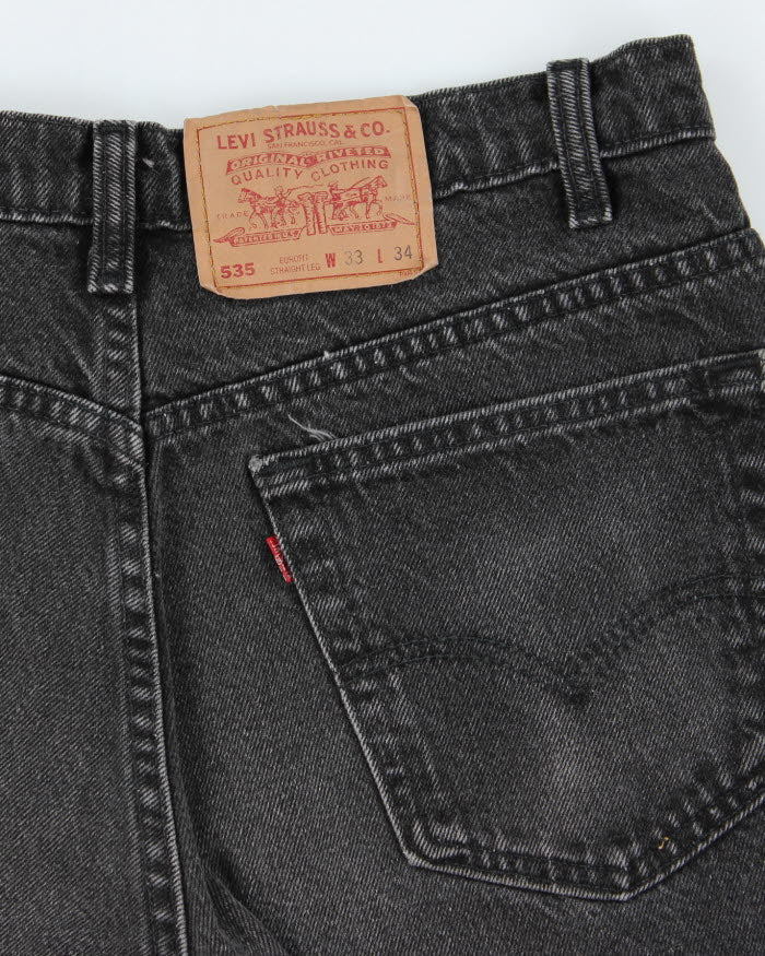 Vintage Levi's 535 Black Denim Shorts - W33 - Image 4