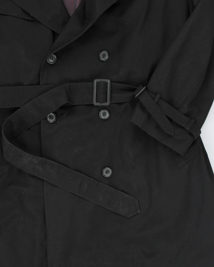 Vintage Moores Black Lined Trench Coat - L - Image 4