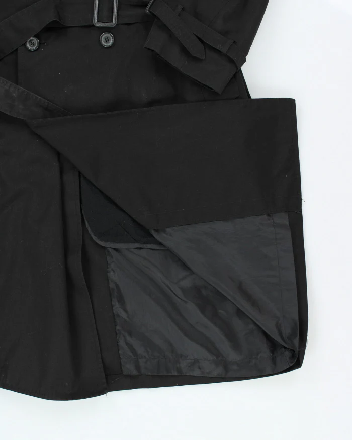 Vintage Moores Black Lined Trench Coat - L - Image 5