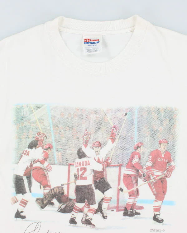 Vintage Paul Henderson Canadian Hockey T-Shirt - S - Image 3