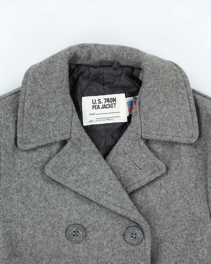 Vintage Schott Grey Pea Jacket - S - Image 3