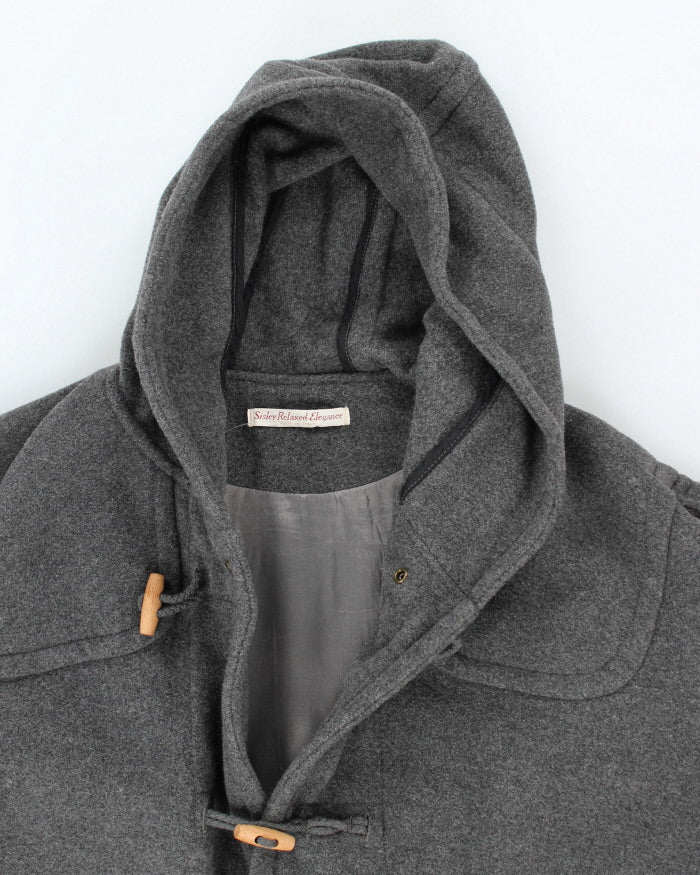 Vintage Sisley Wool Hooded Duffel Coat - M - Image 3