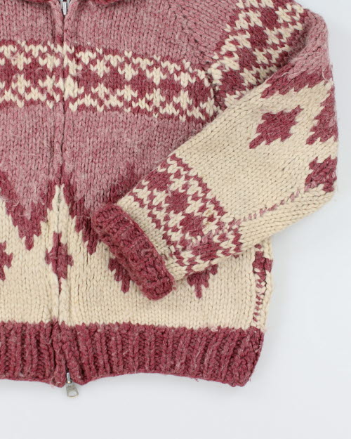 Vintage Women's 80's Heavyweight Cowichan Zip Up Cardigan - L - Image 4