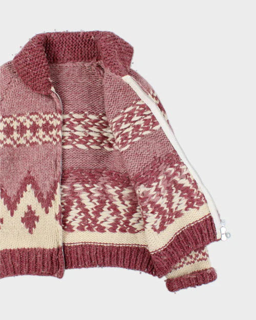 Vintage Women's 80's Heavyweight Cowichan Zip Up Cardigan - L - Image 5