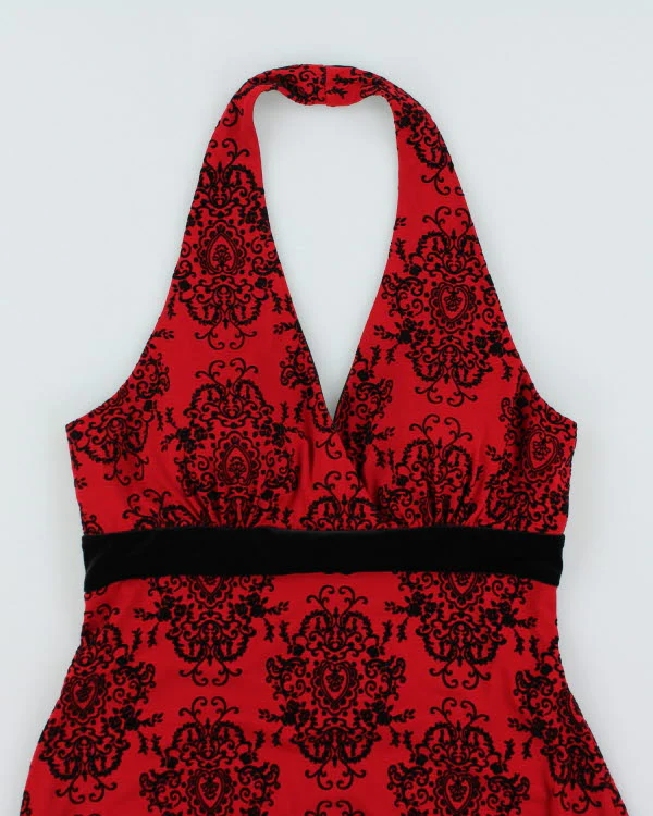 Vintage Y2k 00s Jessica Red Halter Dress - M - Image 4
