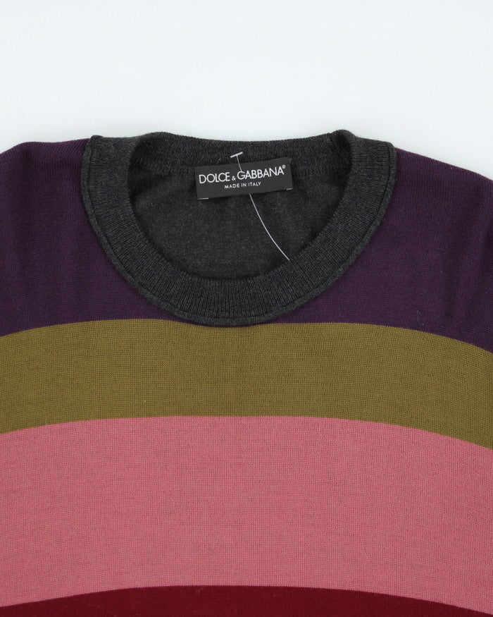 Vintage Y2K Dolce & Gabbana Striped Knit Jumper - L - Image 3