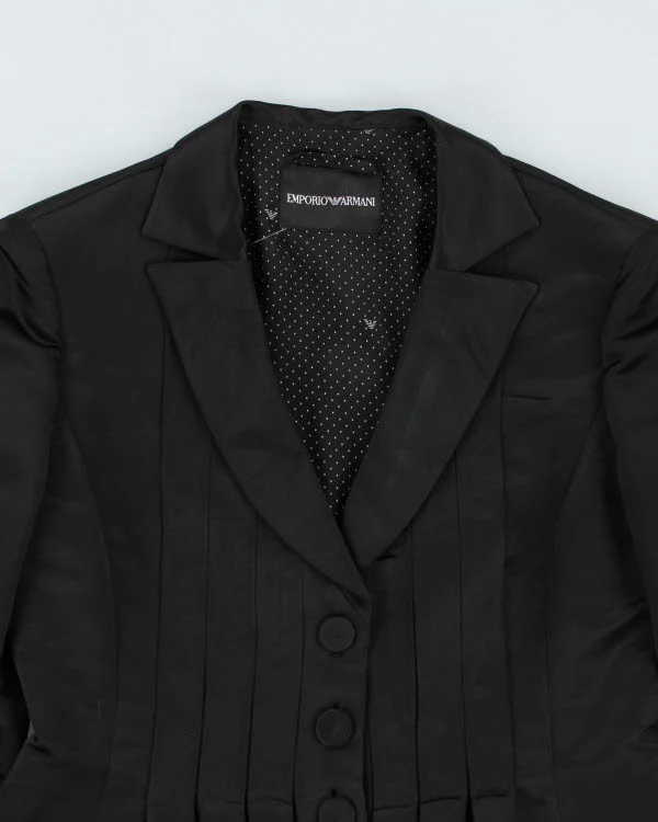 Y2k 00s Armani Satin Pleated Blazer Jacket - S - Image 3