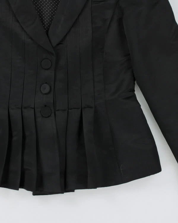 Y2k 00s Armani Satin Pleated Blazer Jacket - S - Image 4