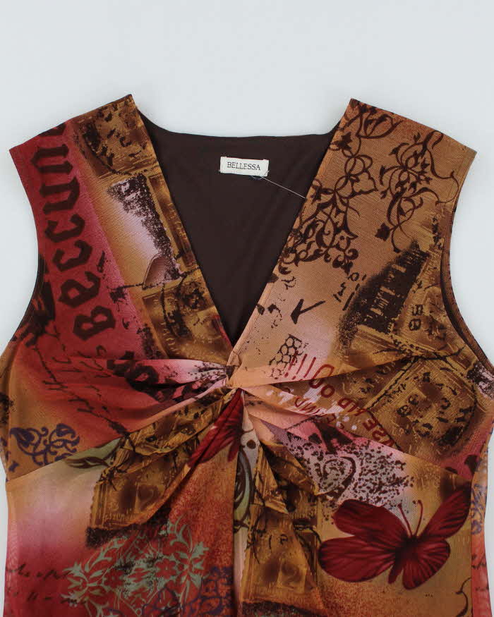 Y2k 00s Bellessa Pattern Top - L - Image 3