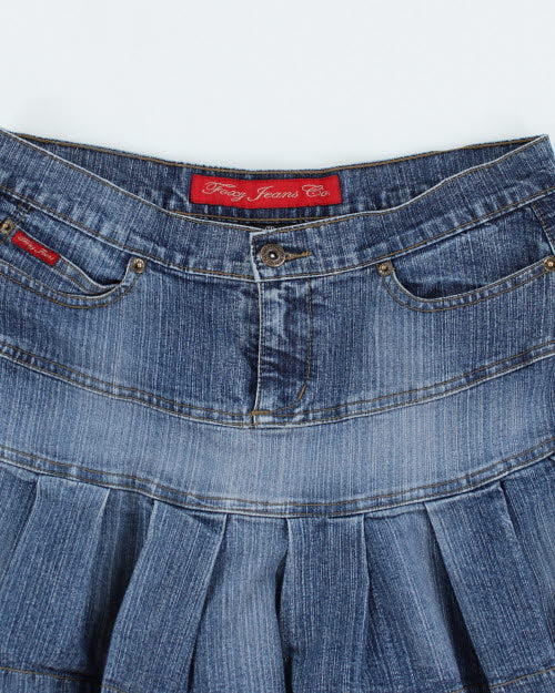 Y2k 00s Foxy Jeans Pleated Denim Skirt - S - Image 3