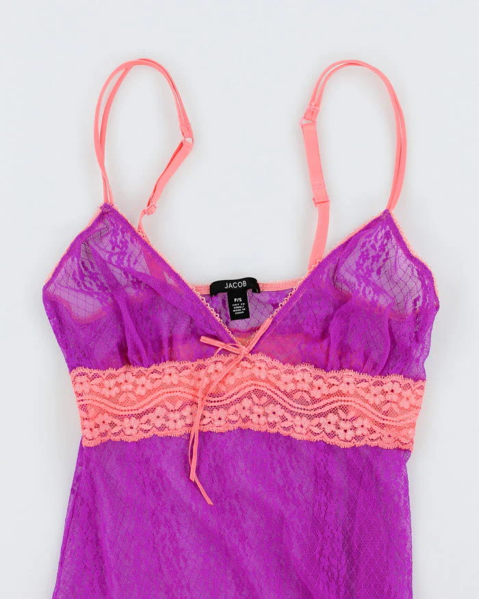 Y2k 00s Jacob Purple Mesh - S - Image 3