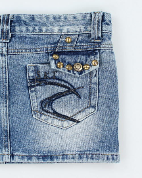 Y2k 00s Missline Denim Mini Skirt - M - Image 4