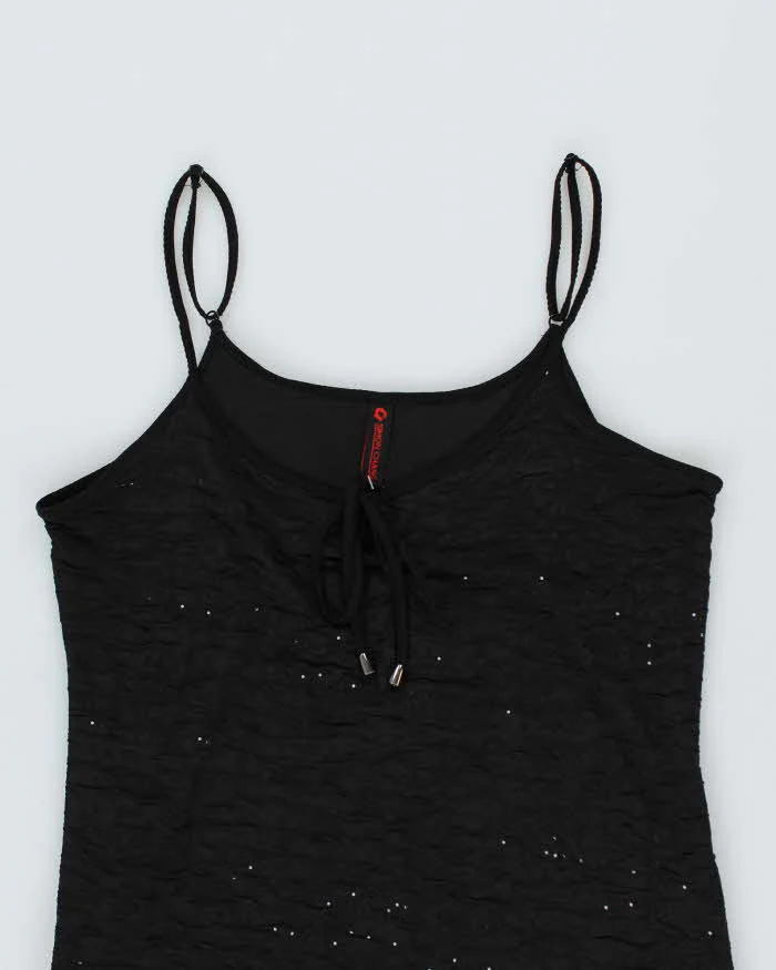 Y2k 00s Simon Chang Black Sparkly Dress - M - Image 3