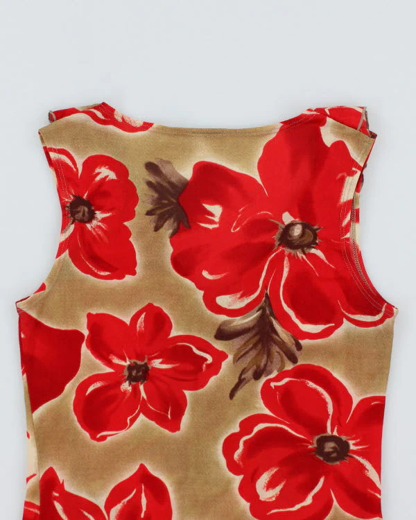 Y2k 00s Suzy Floral Ruffle Mesh Top - S - Image 4